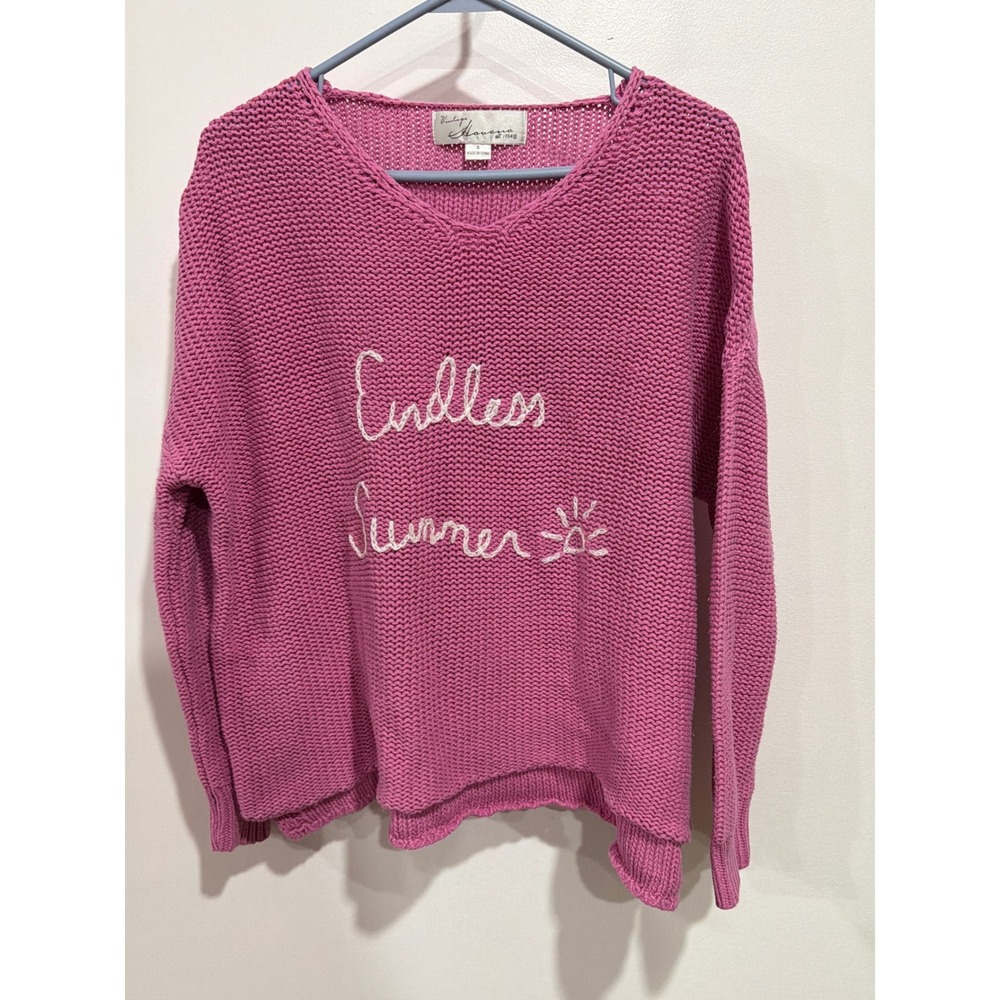 Vintage Havana Pink Endless Summer V-Neck Knit Sweater S